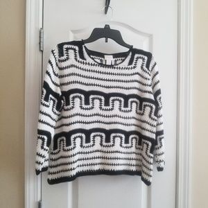 Black and White Knit Sweater